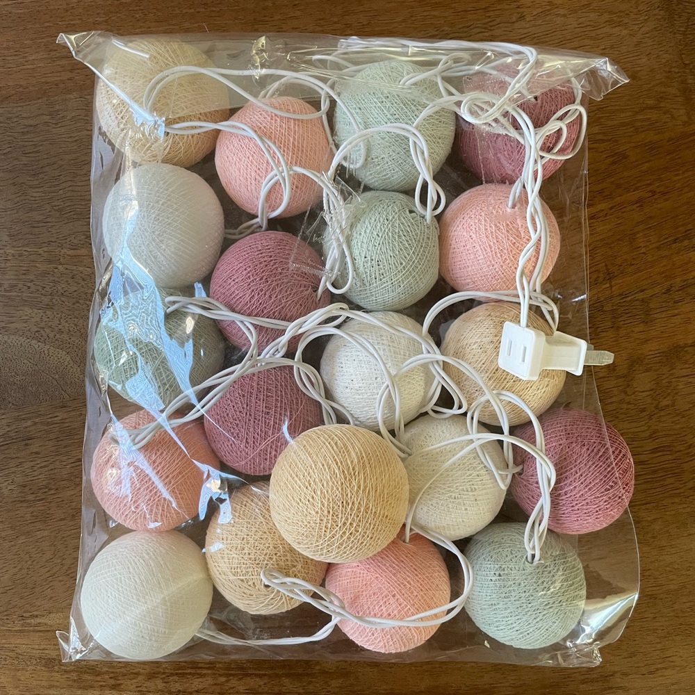 Cotton ball string lights